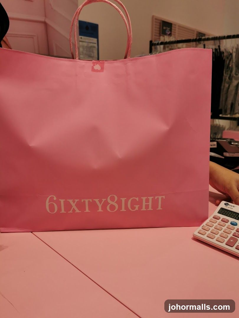 Pink Shopping Bag with Logo