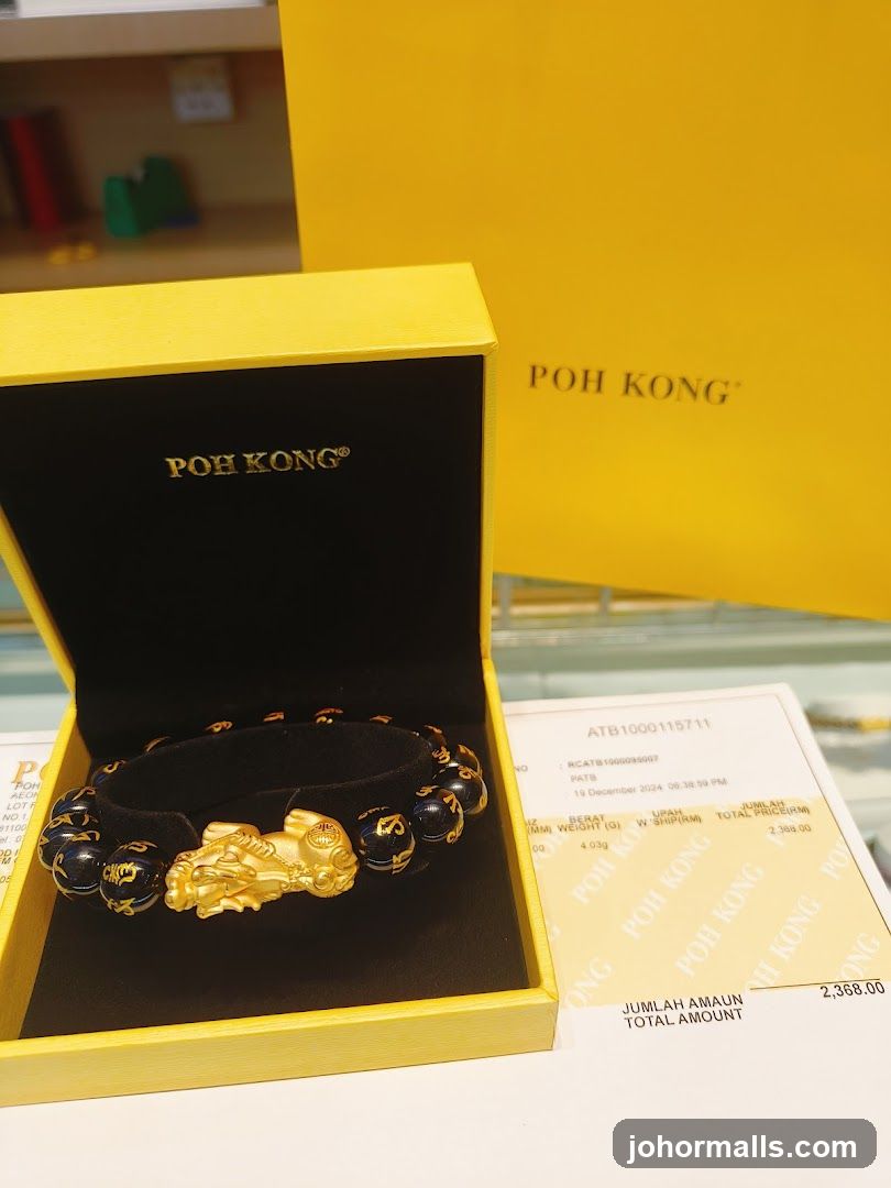 Gold Bracelet with Pixiu Charm