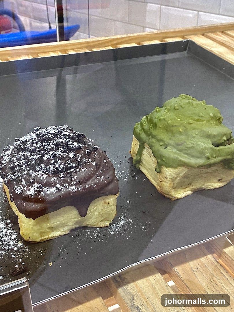 Pastries with Chocolate and Matcha Glaze