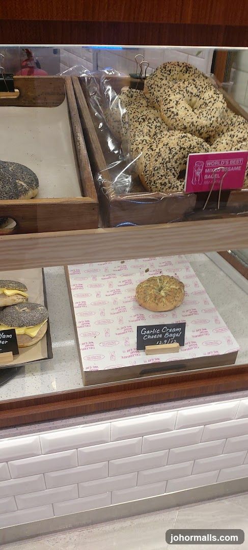 Bagels in a Display Case