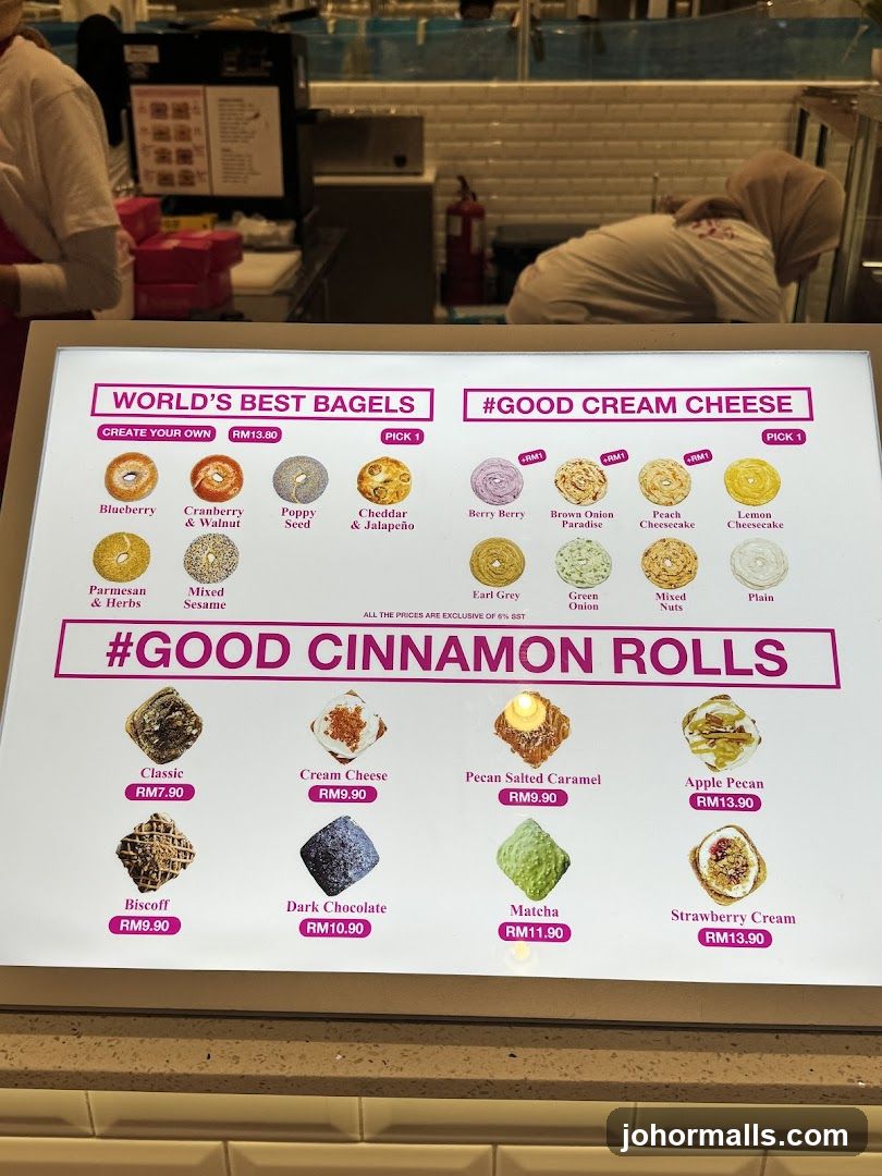 Bagels and Cinnamon Rolls Menu