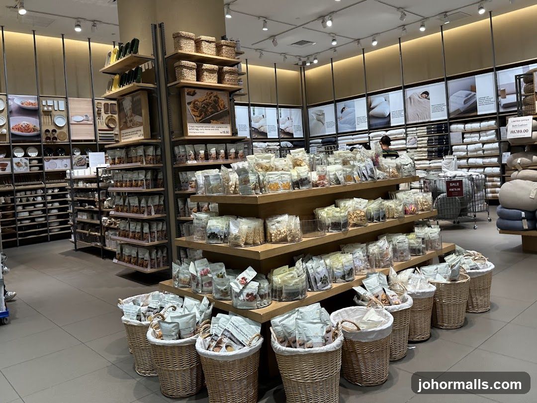 Store Interior with Packaged Goods and Bedding