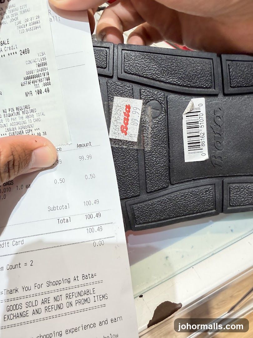 Bata Receipt and Shoe Sole
