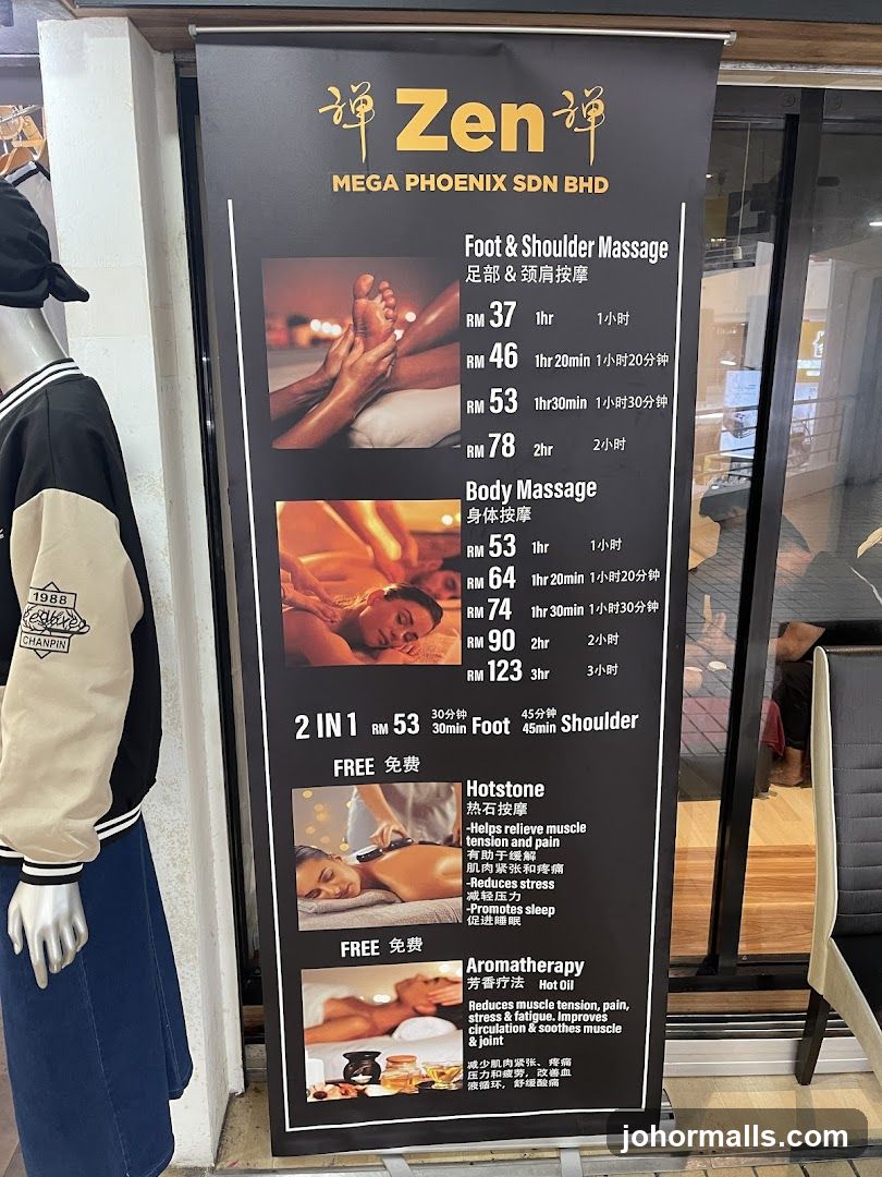 Zen Mega Phoenix Sdn Bhd Massage Menu