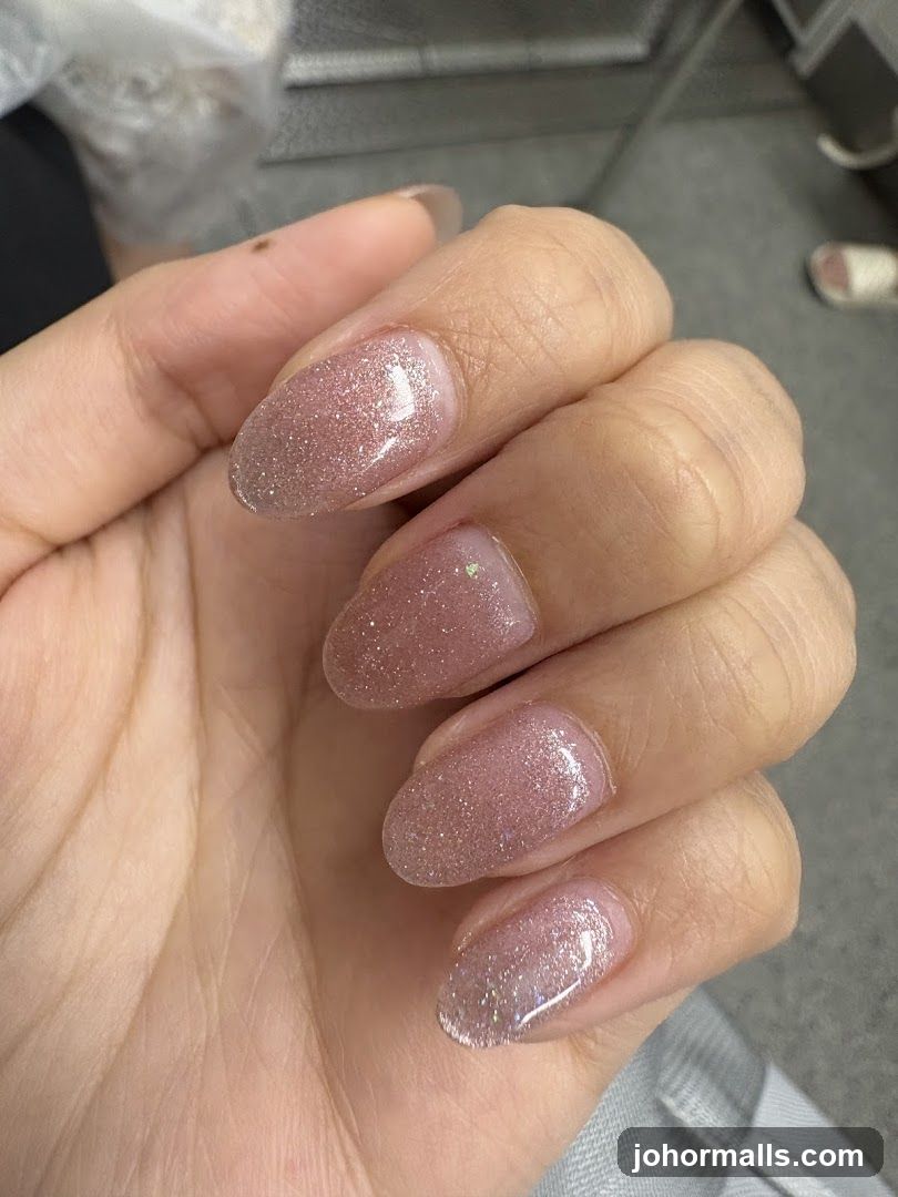 Sparkling Pink Nails