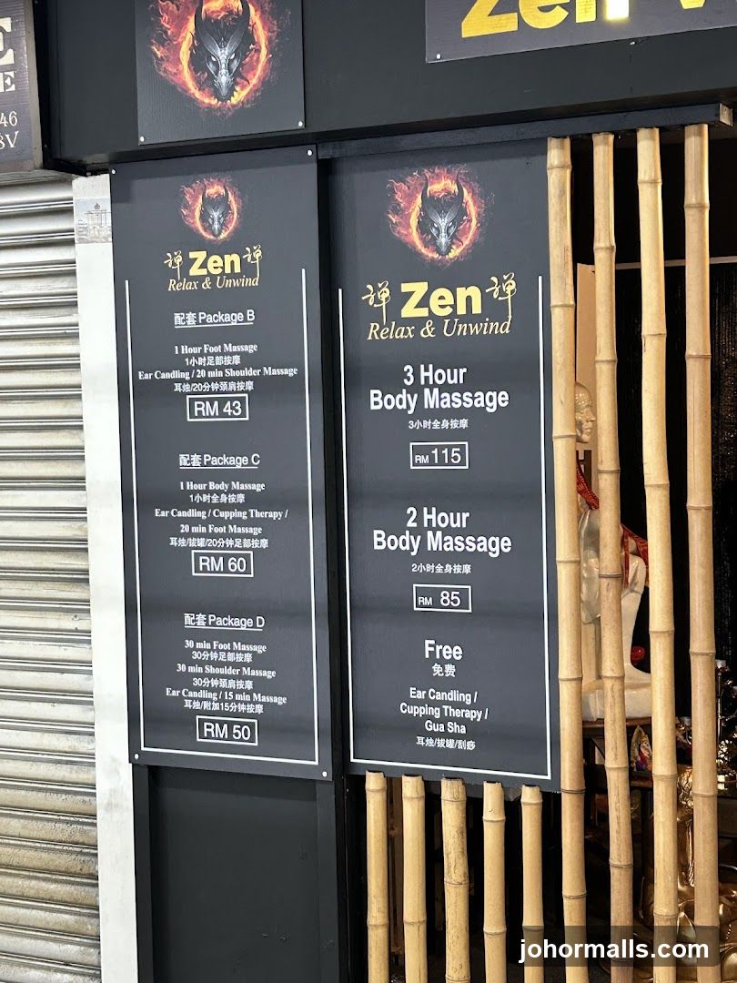 Zen Relax & Unwind Menu