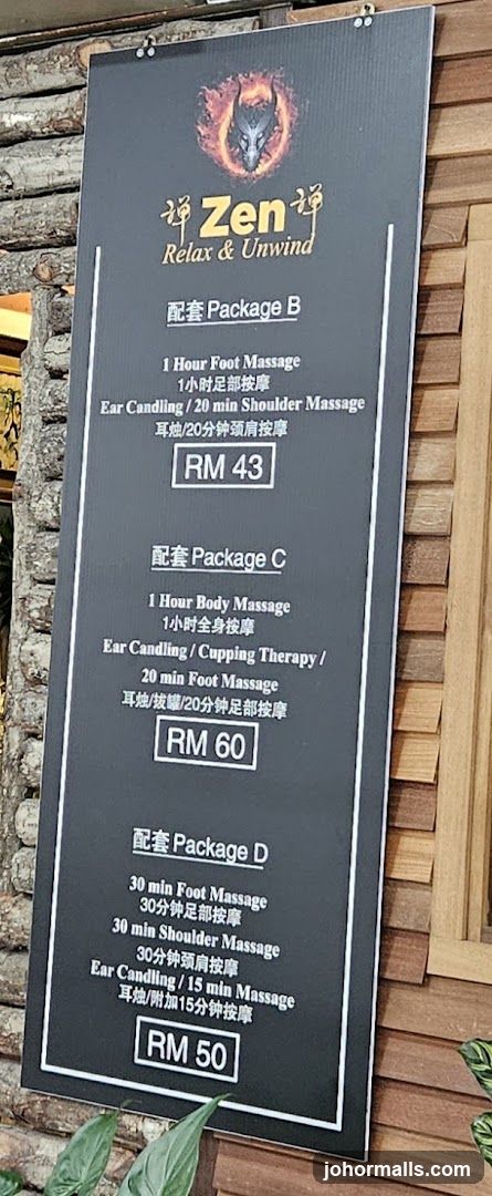 Zen Relax & Unwind Menu