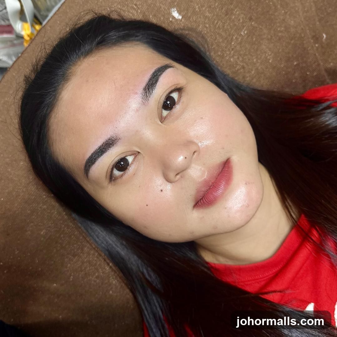 Woman with freshly done eyebrows
