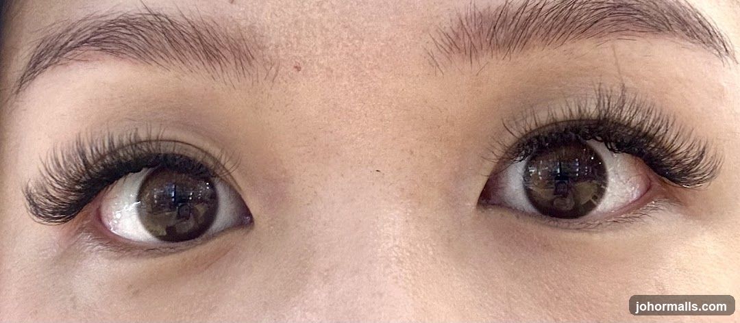Close-up of eyes with eyelash extensions