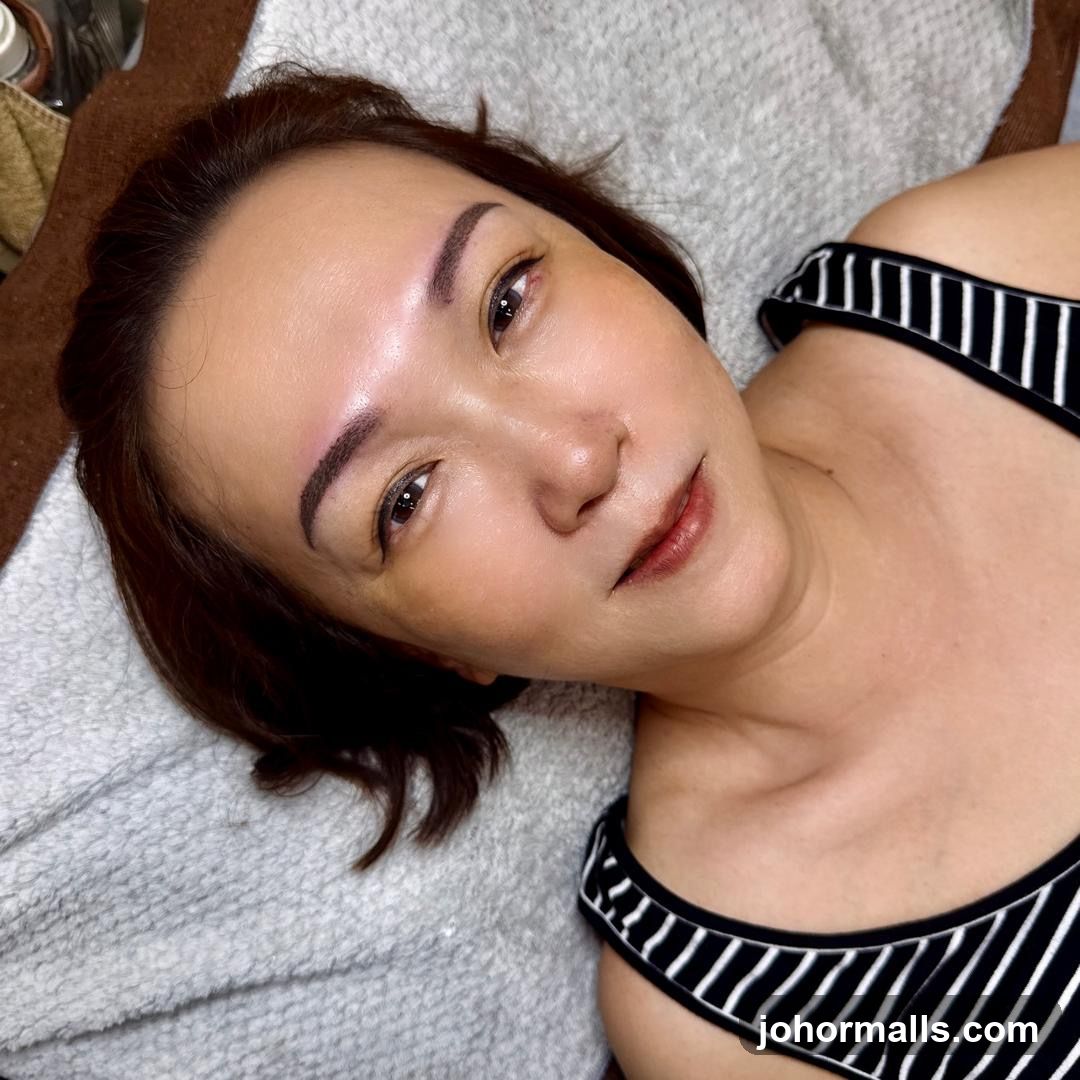 Woman with freshly done eyebrows