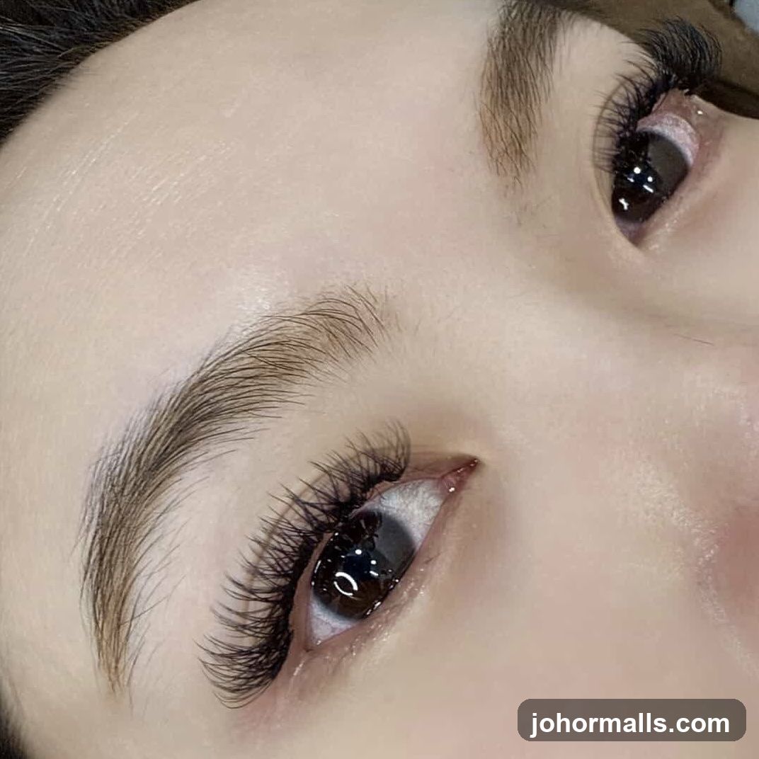 Close-up of Eyelashes and Eyebrows