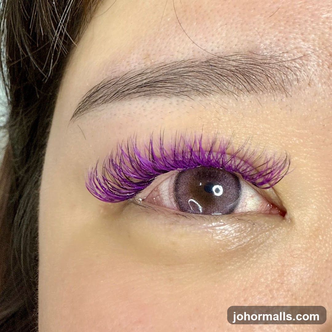 Purple Eyelash Extensions