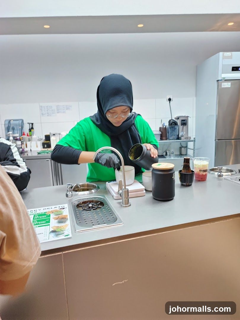 Barista preparing a drink