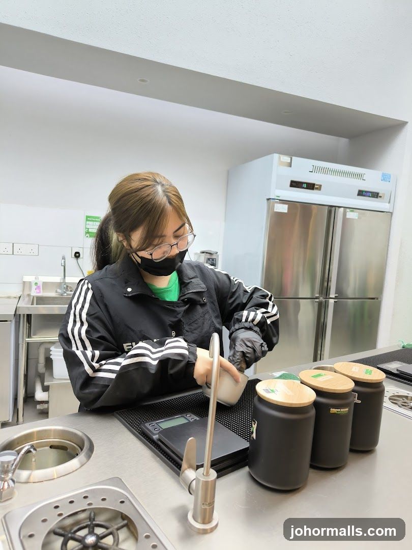 Barista preparing a drink