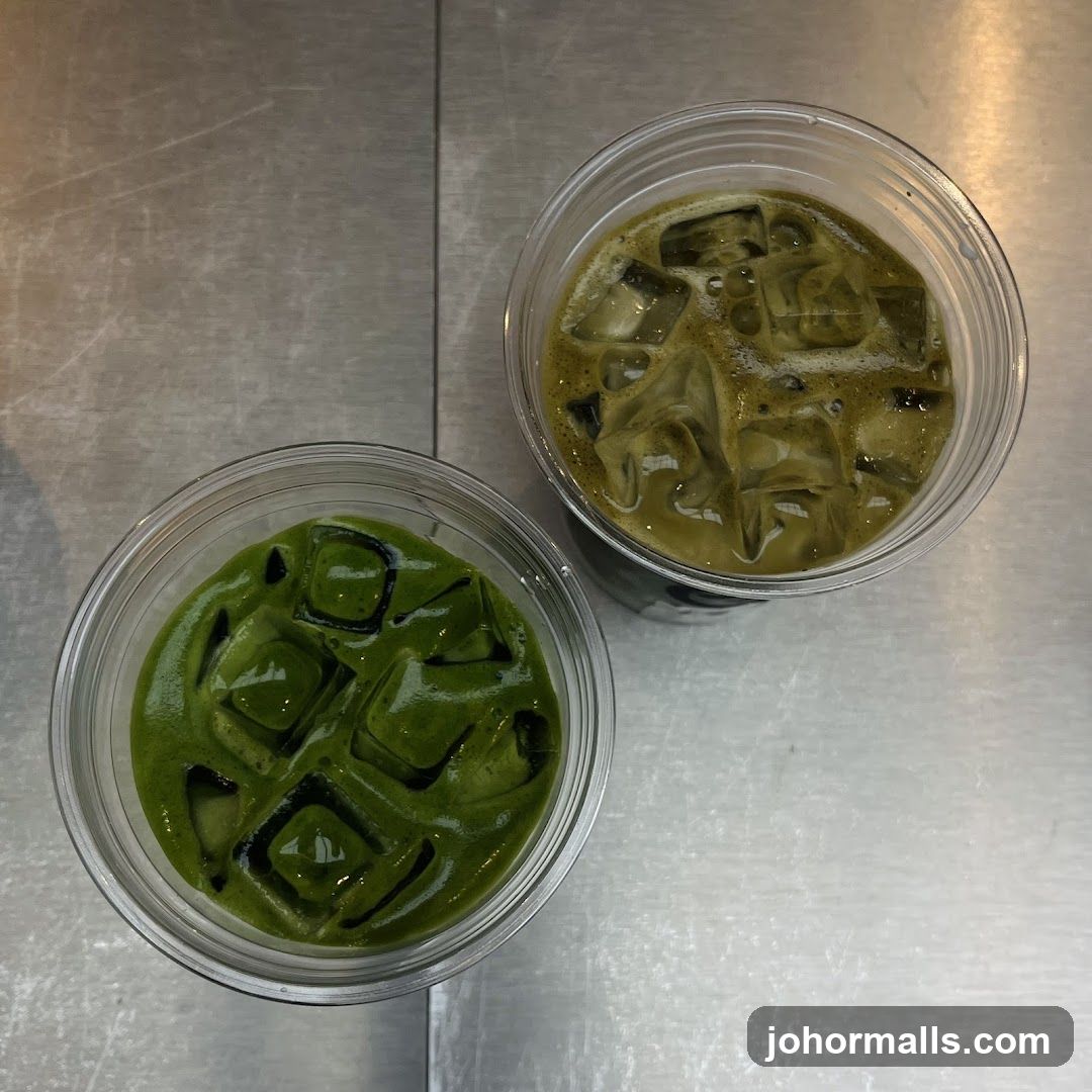 Two Iced Matcha Drinks