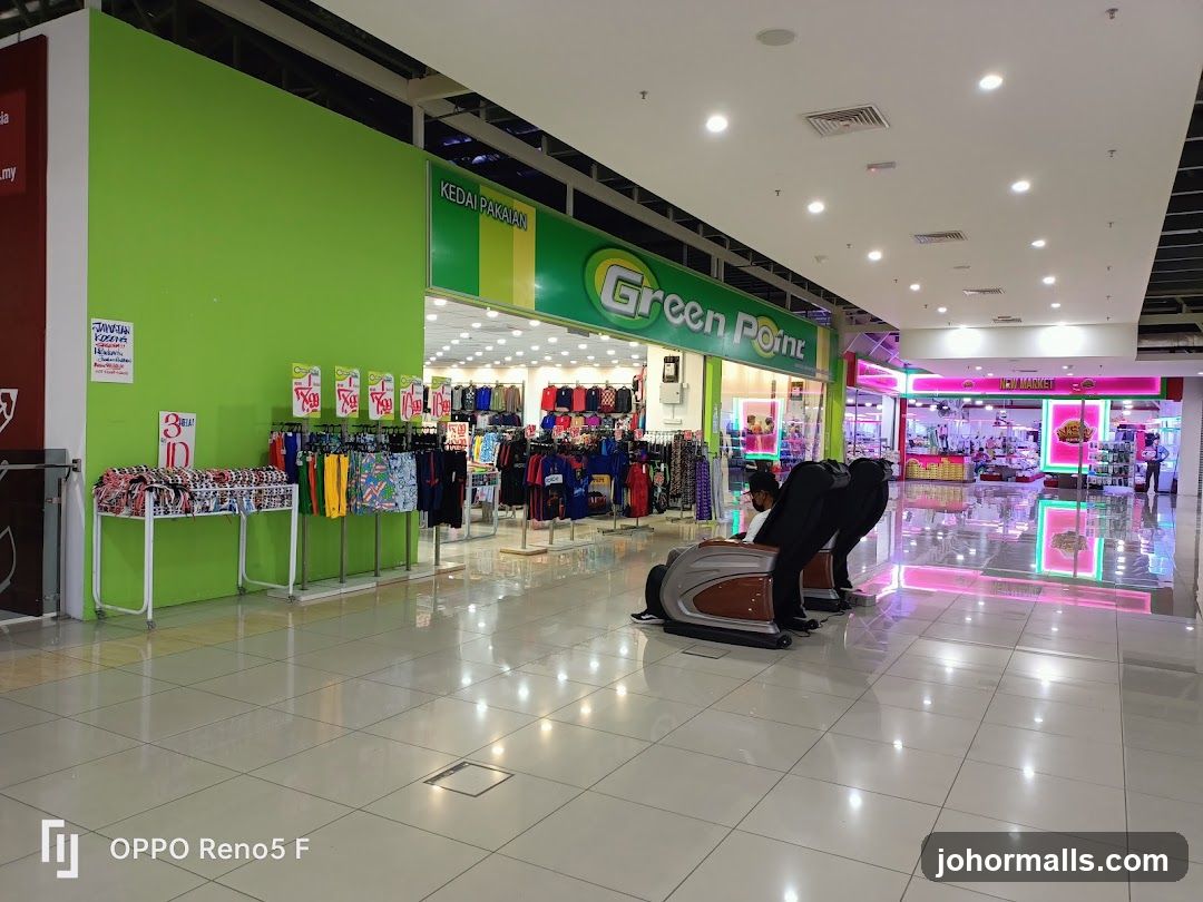 Mall Interior with Clothing Stores and Massage Chairs