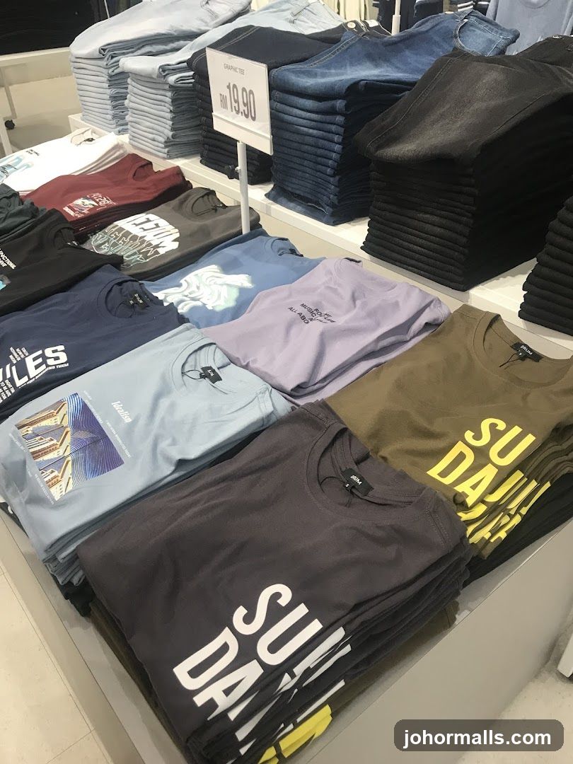 Folded T-shirts and Jeans Display