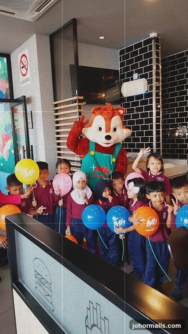 Mascot and Children with Balloons