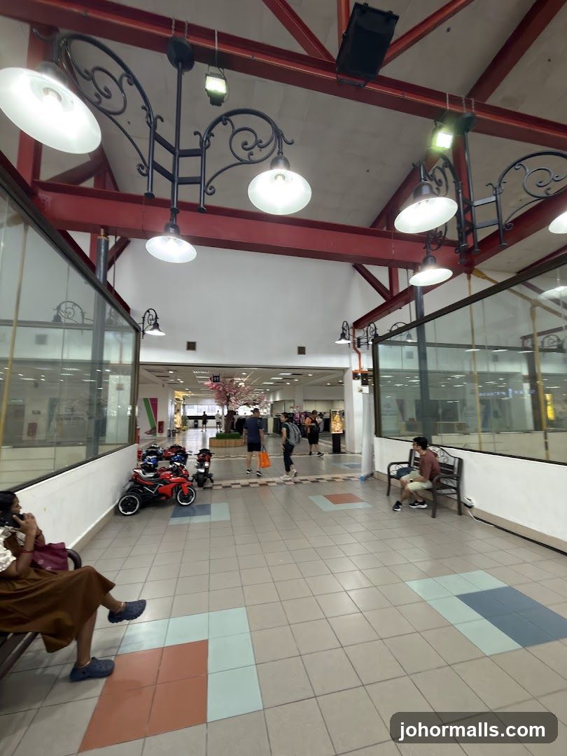 Indoor walkway with decorative lighting