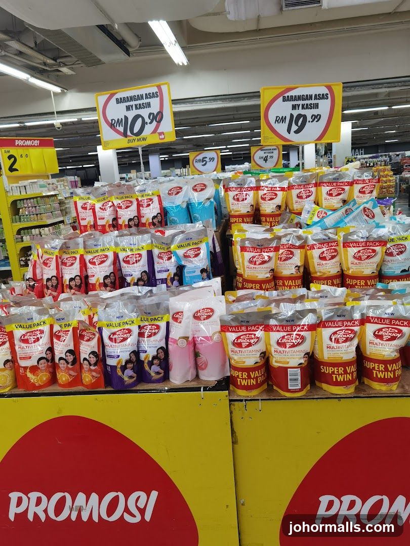Promotional display of Lifebuoy products