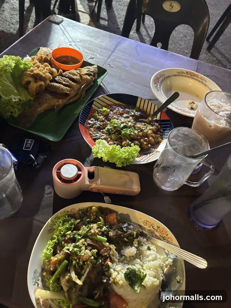 Outdoor Dining with Food and Drinks
