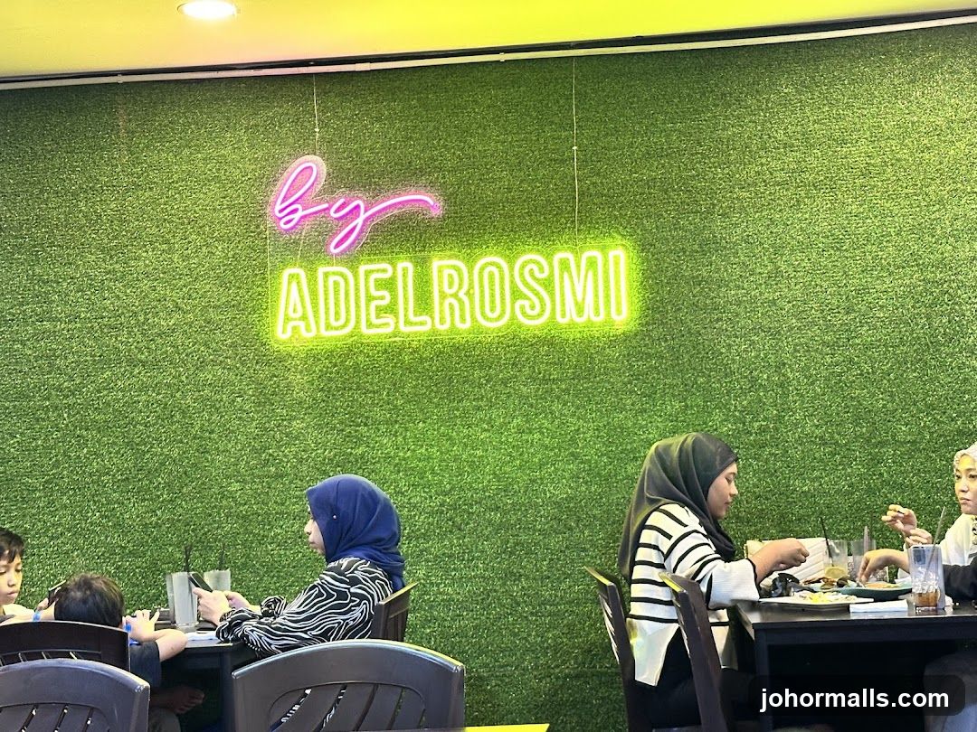 Restaurant Interior with Neon Sign