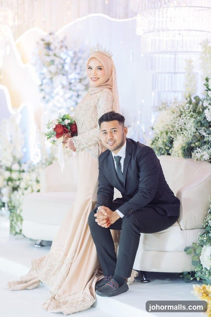 Wedding Couple Posing for Photo