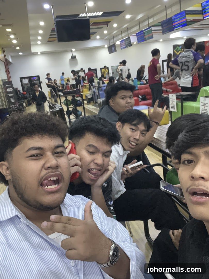 Group of friends at a bowling alley