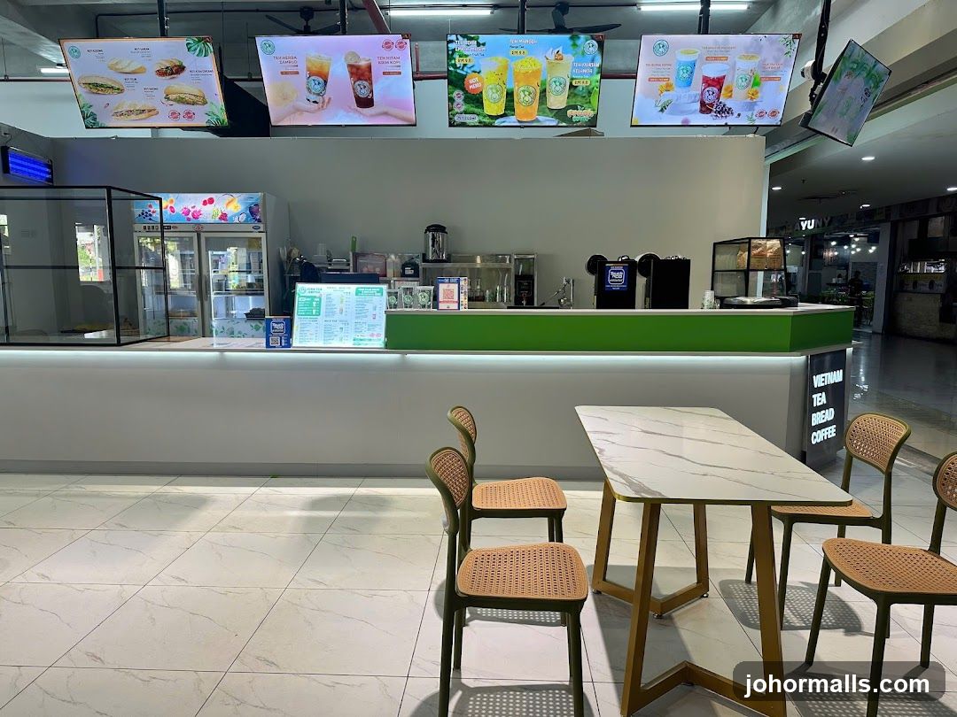 Cafe Counter with Digital Menus and Seating