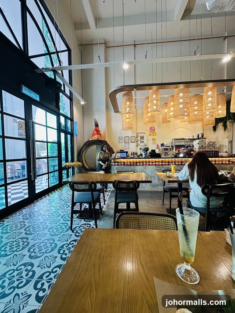 Restaurant Interior with Decorative Lighting