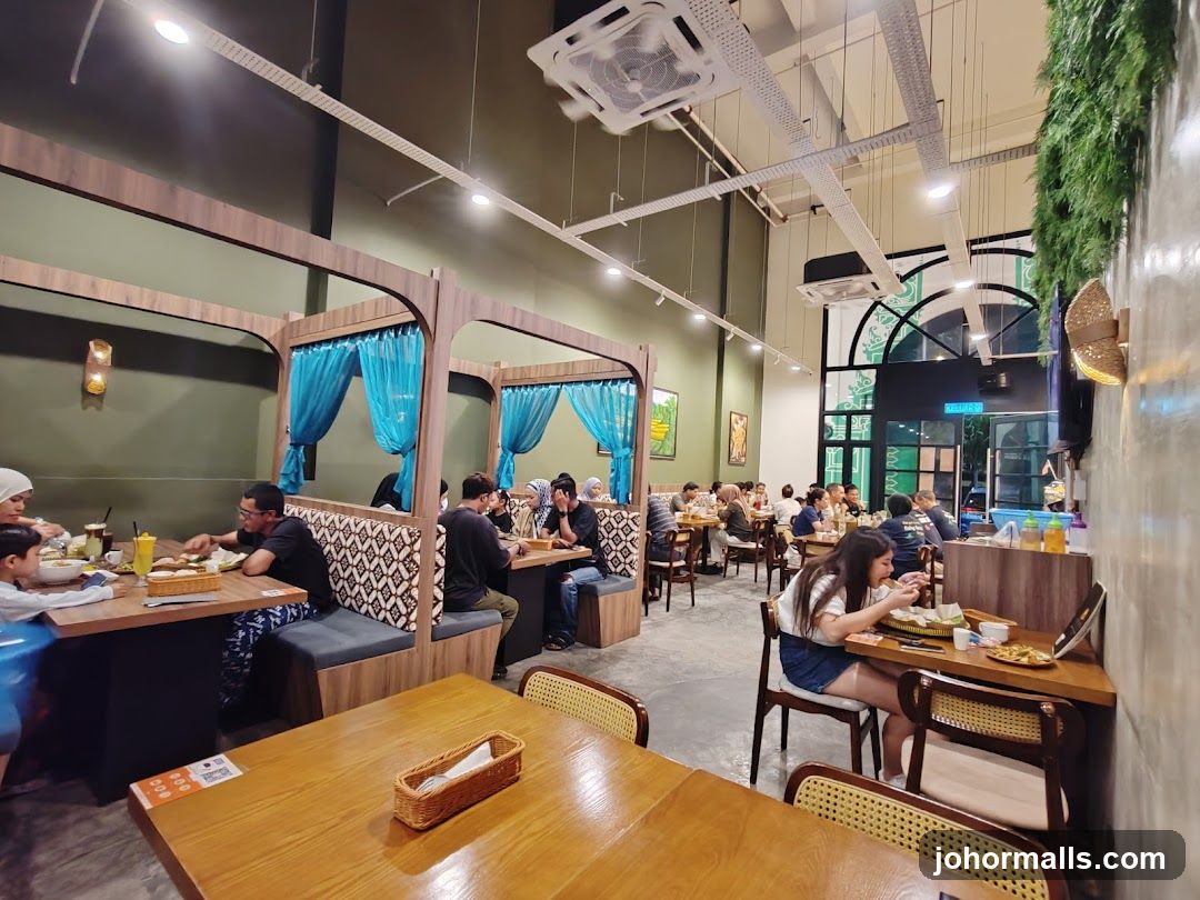 Restaurant Interior with Booths and Tables