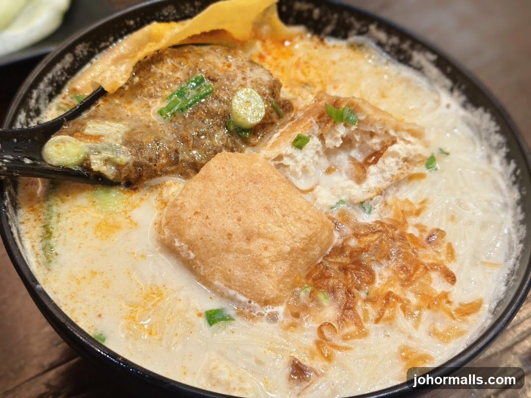 Noodle Soup with Fried Tofu and Meat Patty