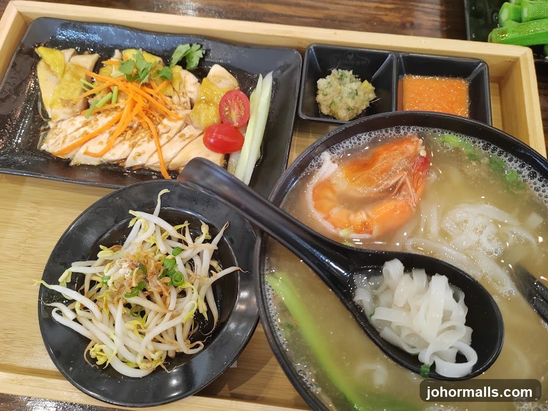 Hainanese Chicken Rice and Noodle Soup