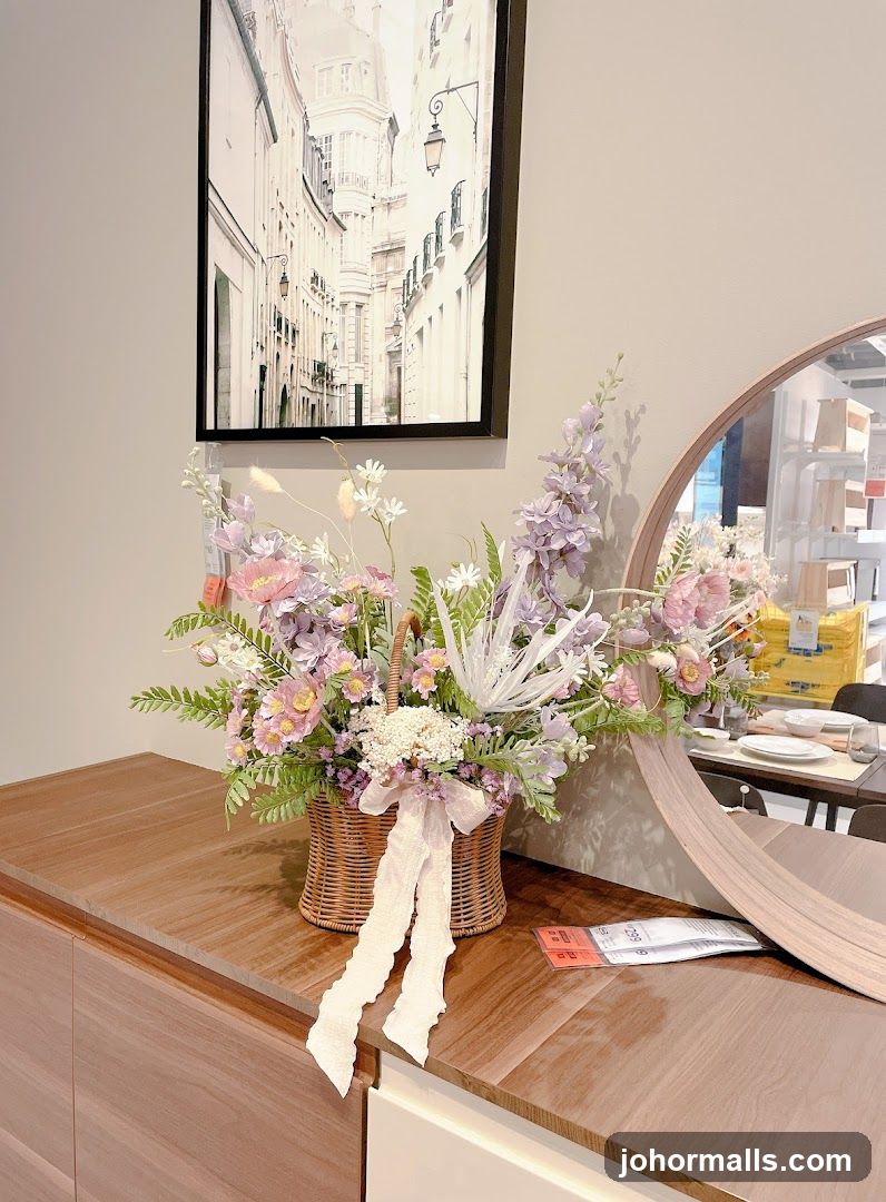 Floral Arrangement on Cabinet