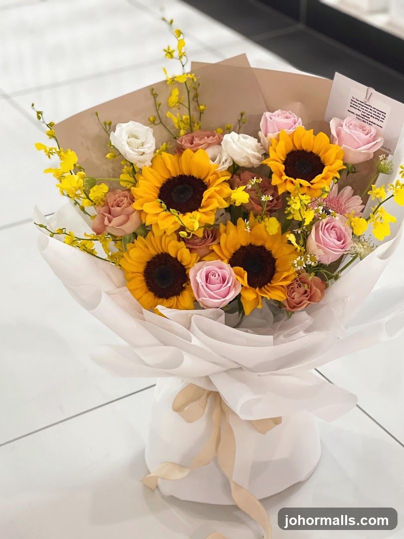 Sunflower and Rose Bouquet