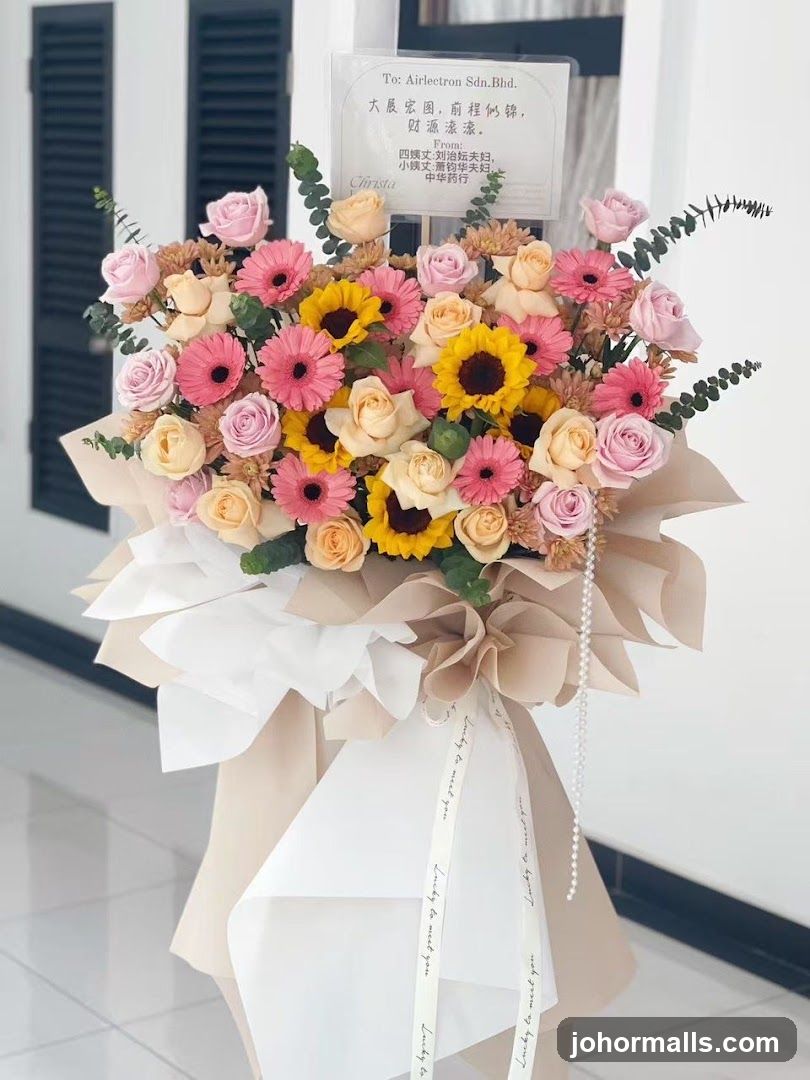 Flower Arrangement with Congratulatory Card