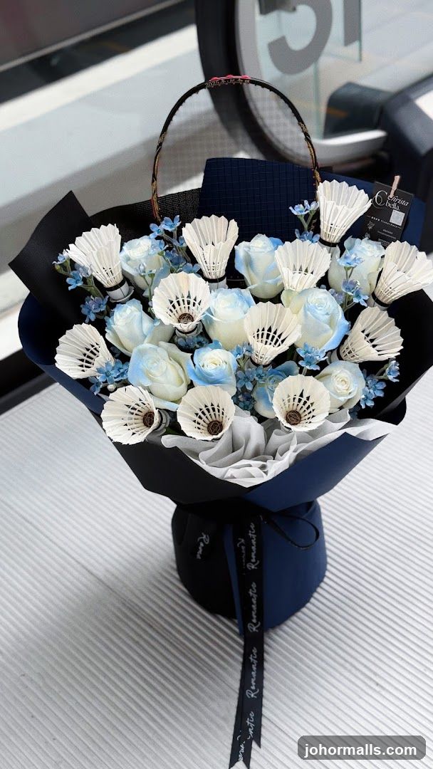 Badminton Shuttlecock and Rose Bouquet