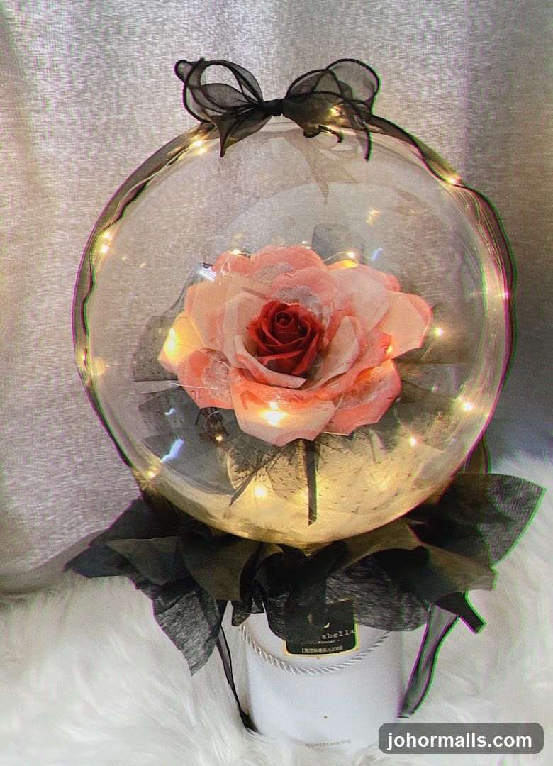 Illuminated Rose in a Balloon