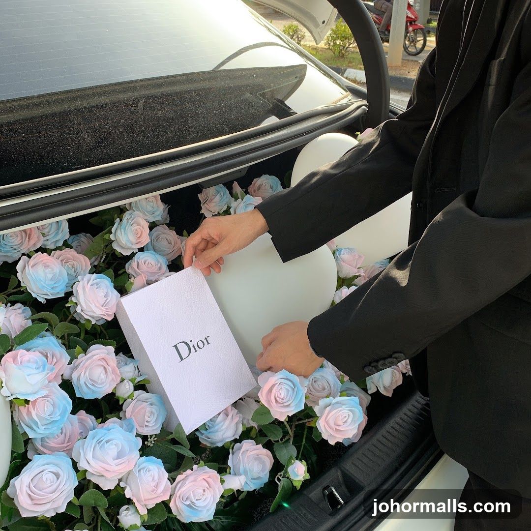 Dior Gift Box Among Roses