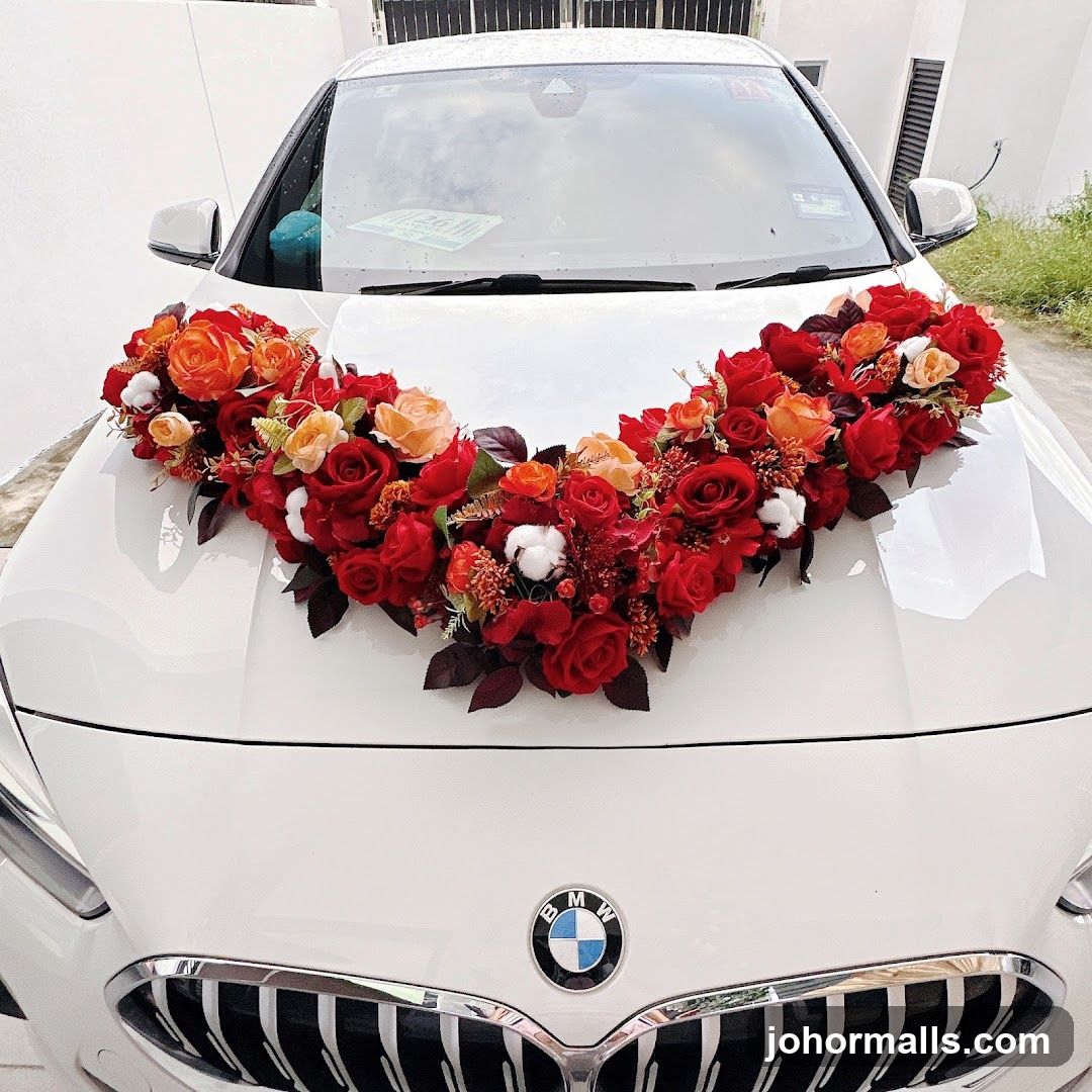 Car decorated with flowers