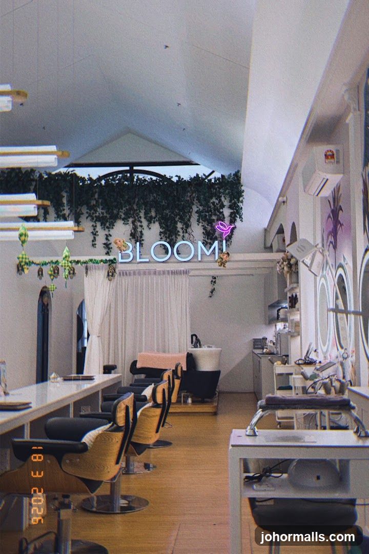 Salon Interior with Neon Sign