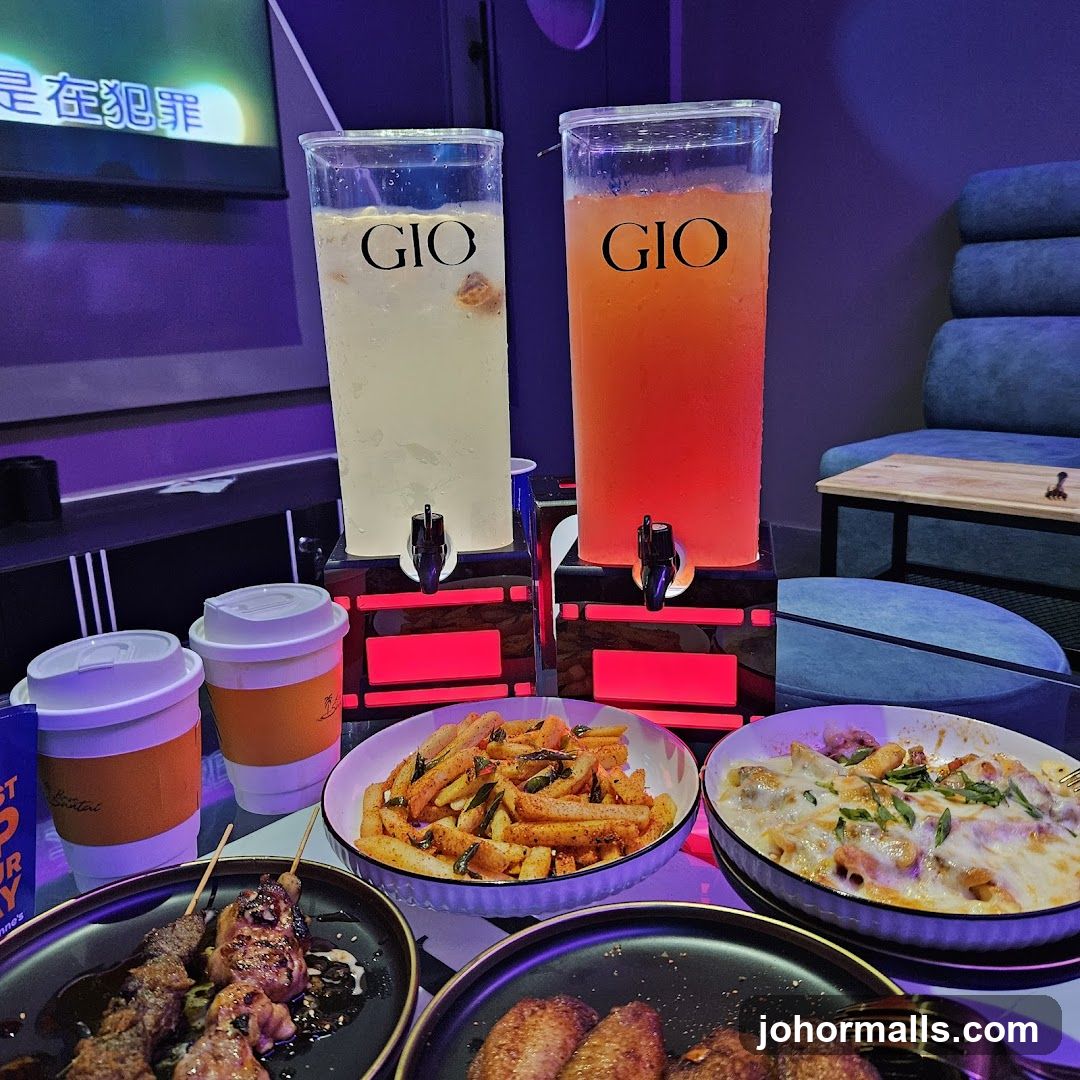 Drinks and food at a venue