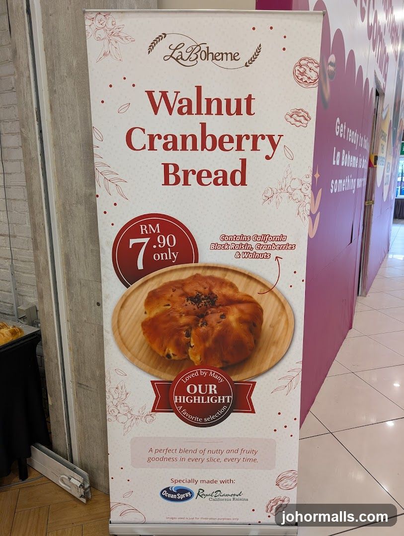 La Boheme Walnut Cranberry Bread