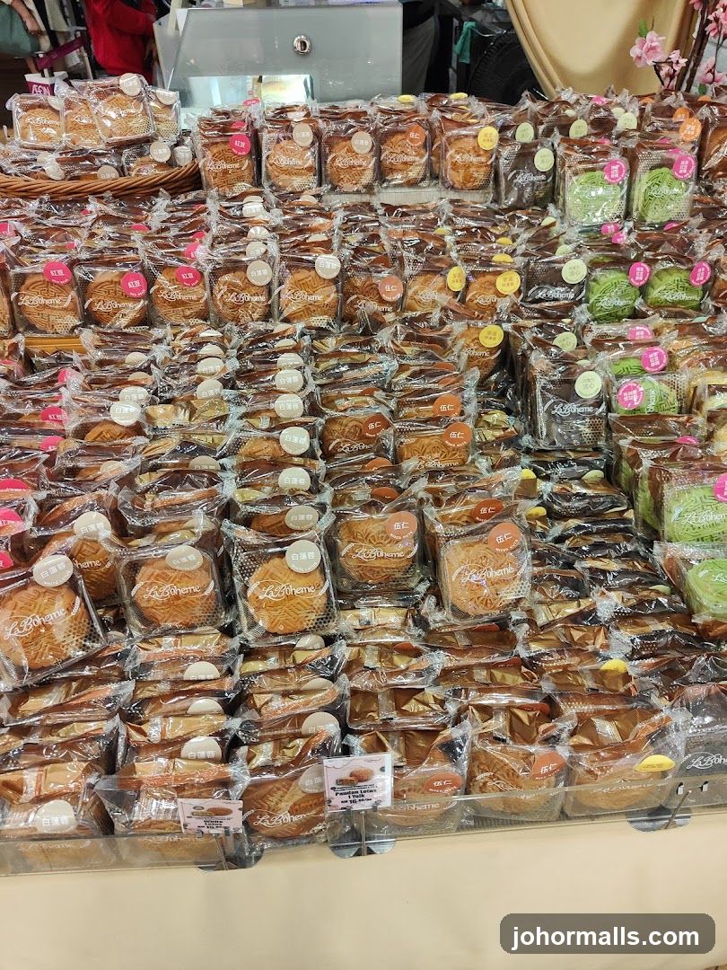 Assortment of Packaged Mooncakes