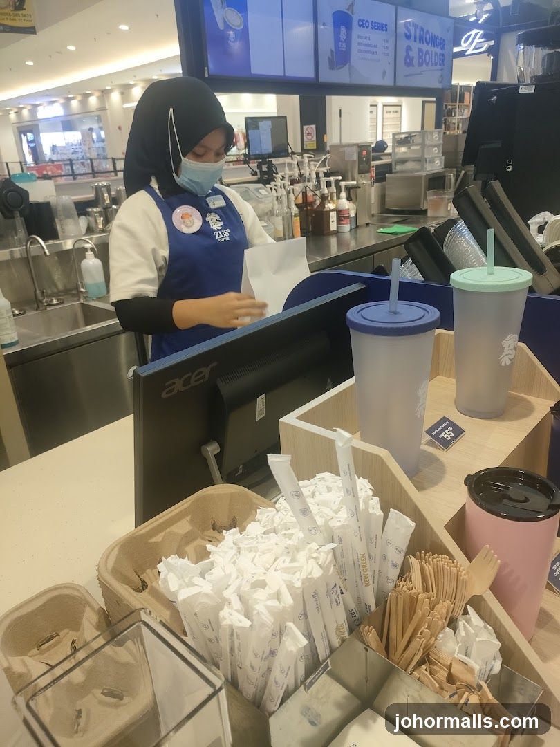 Barista preparing order