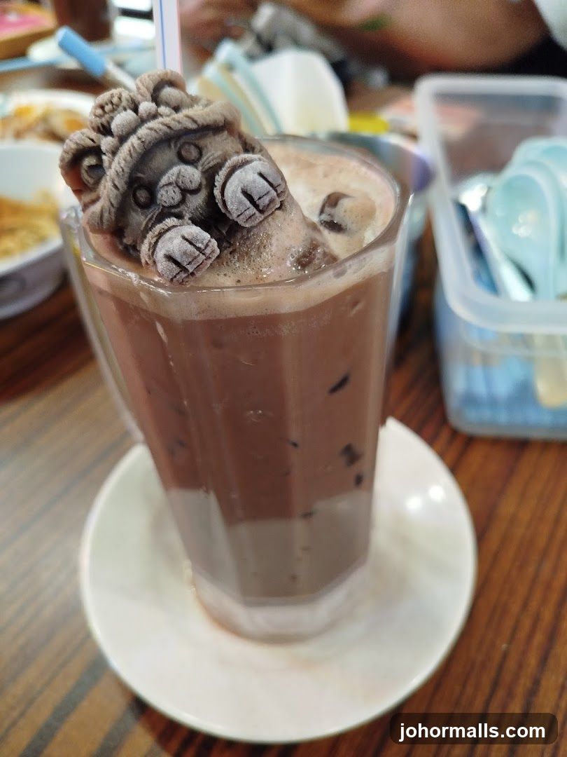 Chocolate Drink with Bear-Shaped Ice