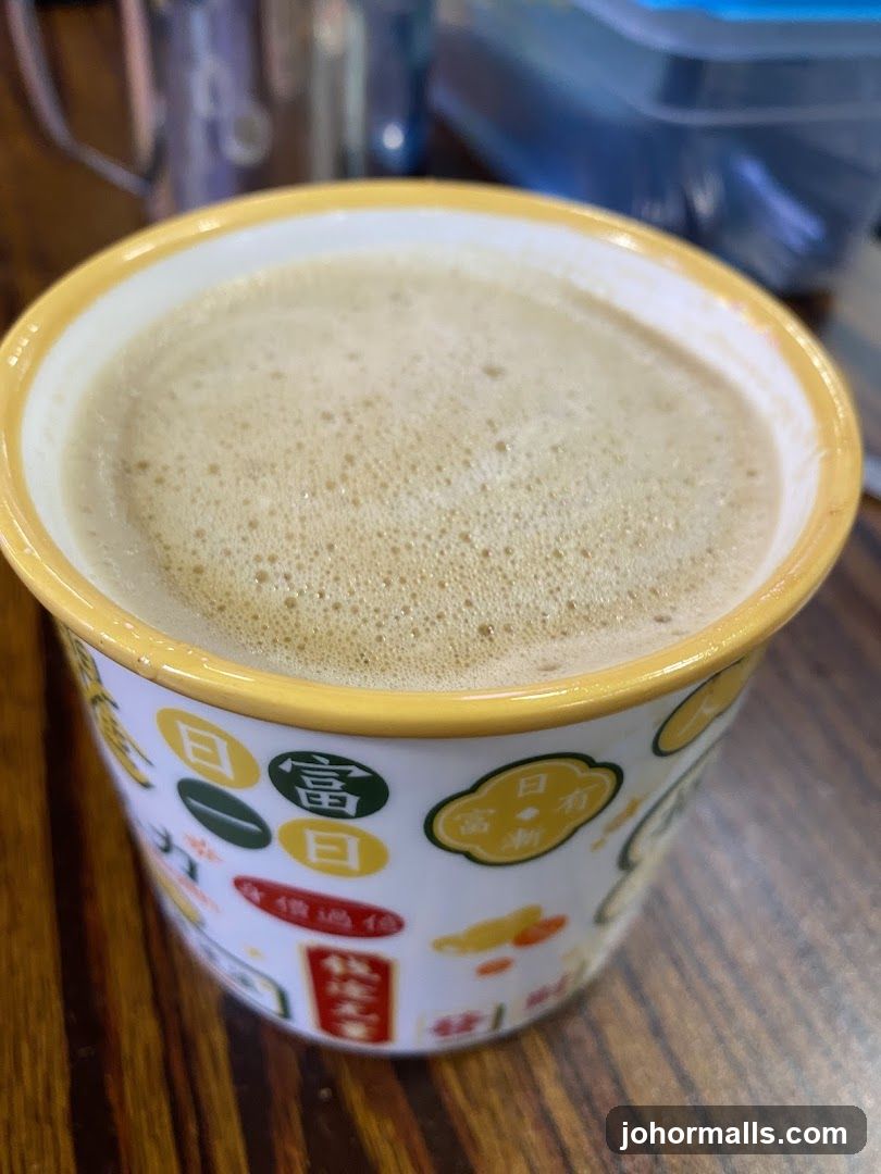Coffee in a patterned mug