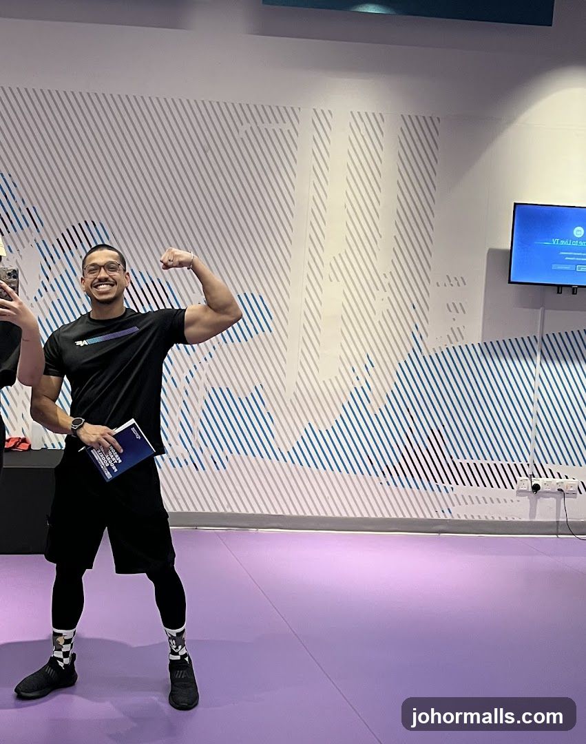 Man posing in gym