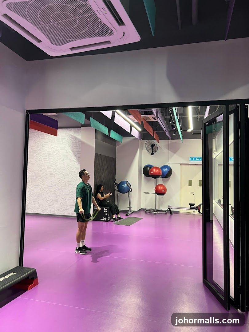 Gym Interior with People Exercising