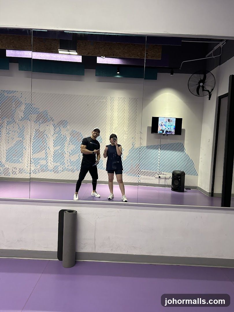 Gym Interior with Two People